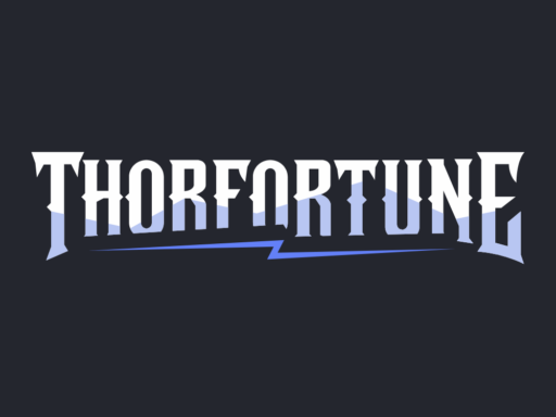 Logo: THORFORTUNE wordmark with a blue lightning accent on a dark background, bold Gothic styling.